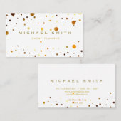Faux Gold Foil Subtle Glitter White Visitekaartje (Voorkant / Achterkant)
