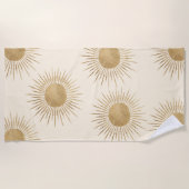 Faux Gold Foil Sun Pattern Beach Towel Strandlaken (Voorkant)