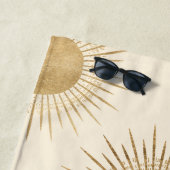 Faux Gold Foil Sun Pattern Beach Towel Strandlaken (In situ)