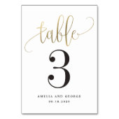 Faux Gold Foil Table Number Kaart (Achterkant)