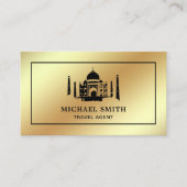 Faux Gold Foil Taj Mahal Reisagent Visitekaartje (Voorkant)