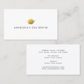 Faux Gold Foil Teapot Visitekaartje (Voorkant / Achterkant)