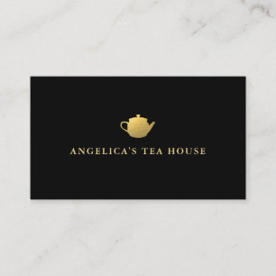 Faux Gold Foil Teapot Visitekaartje