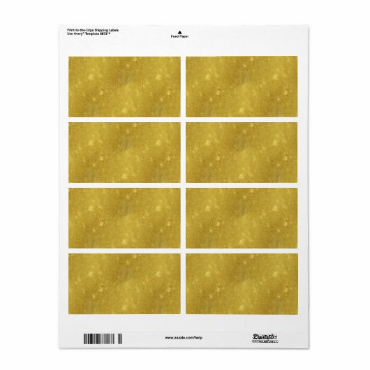 Faux Gold Foil Texture Background Sparkle Sjabloon Etiket (Full Sheet)