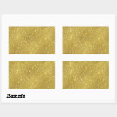 Faux Gold Foil Texture Background Sparkle Sjabloon Rechthoekige Sticker (Vel)
