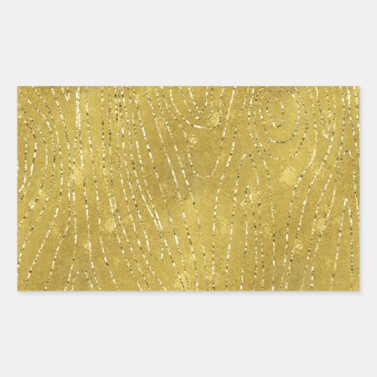Faux Gold Foil Texture Background Sparkle Sjabloon Rechthoekige Sticker (Voorkant)