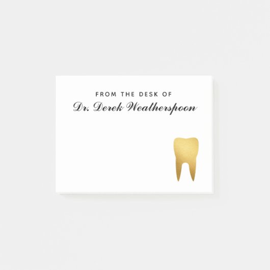 Faux Gold Foil Tooth, speciaal gepersonaliseerd Post-it® Notes (Voorkant)