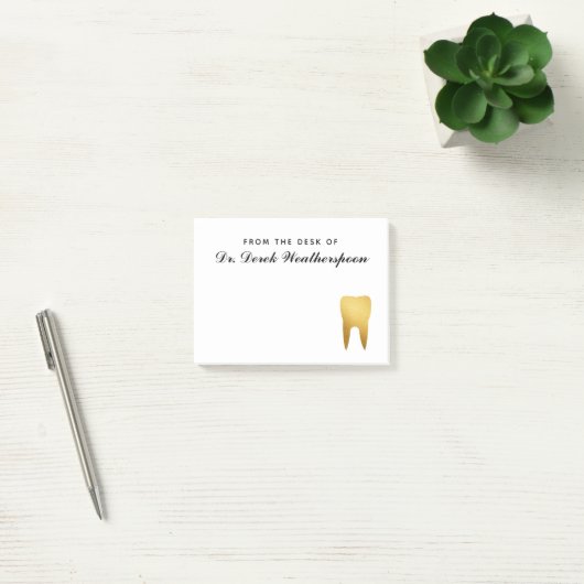Faux Gold Foil Tooth, speciaal gepersonaliseerd Post-it® Notes (Kantoor)