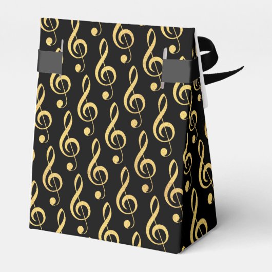 Faux Gold Foil Treble Clef Musical Favor Box Bedankdoosjes (Achterkant)
