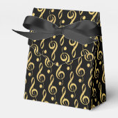 Faux Gold Foil Treble Clef Musical Favor Box Bedankdoosjes (Voorkant Zijde)
