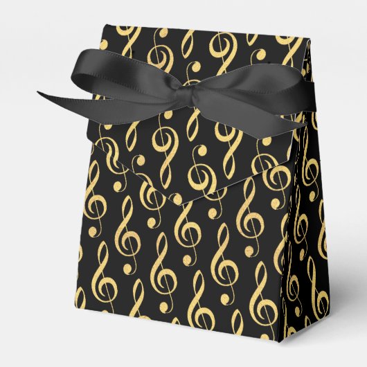 Faux Gold Foil Treble Clef Musical Favor Box Bedankdoosjes (Voorkant Zijde)