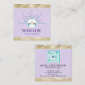 Faux Gold Foil Trim | Qr-code Vierkante Visitekaartje (Voorkant / Achterkant)