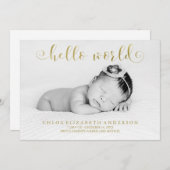 Faux Gold Foil Typografie Foto-berichten Aankondiging (Voorkant / Achterkant)