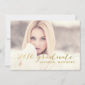 Faux Gold Foil | Uitnodiging van de Graduation Par (Voorkant)