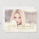 Faux Gold Foil | Uitnodiging van de Graduation Par (Voorkant)