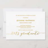 Faux Gold Foil | Uitnodiging van de Graduation Par (Achterkant)