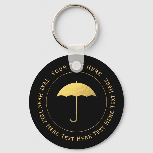 Faux Gold Foil Umbrella Sleutelhanger (Voorkant)