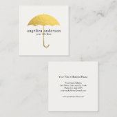 Faux Gold Foil Umbrella Vierkante Visitekaartje (Voorkant / Achterkant)