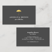 Faux Gold Foil Umbrella Visitekaartje (Voorkant / Achterkant)