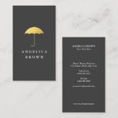 Faux Gold Foil Umbrella Visitekaartje (Voorkant / Achterkant)