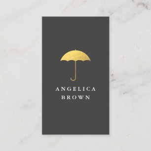 Faux Gold Foil Umbrella Visitekaartje