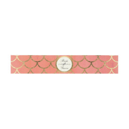 Faux Gold Foil Waterverf Art Deco Shell Pattern Uitnodigingen Wikkel