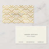 Faux Gold Foil Wave Pattern Visitekaartje (Voorkant / Achterkant)