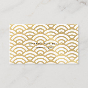 Faux Gold Foil Wave Pattern-Visitekaartje Visitekaartje