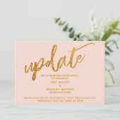 Faux Gold Foil Waves uitgesteld bruiloft Blush Kaa Kaart (Staand voorkant)