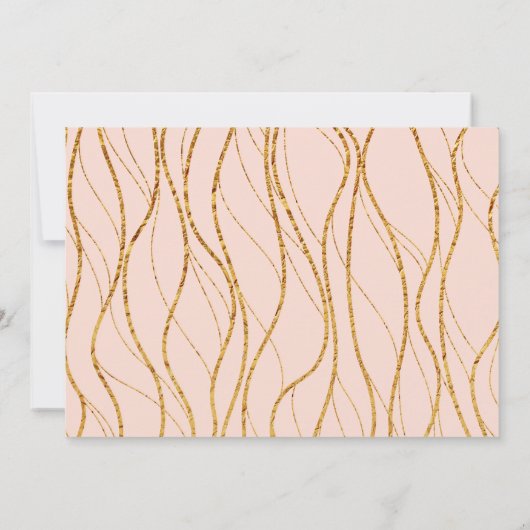 Faux Gold Foil Waves uitgesteld bruiloft Blush Kaa Kaart (Achterkant)