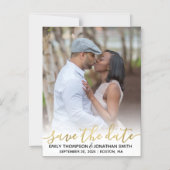 Faux Gold Foil Weddenfoto Save the Date Magnets Magnetische Uitnodiging (Voorkant)