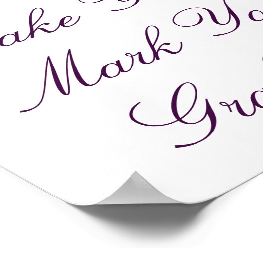 Faux Gold Foil Wedding Poster | Aangepaste aanbied (Hoek)