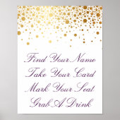 Faux Gold Foil Wedding Poster | Aangepaste aanbied (Voorkant)