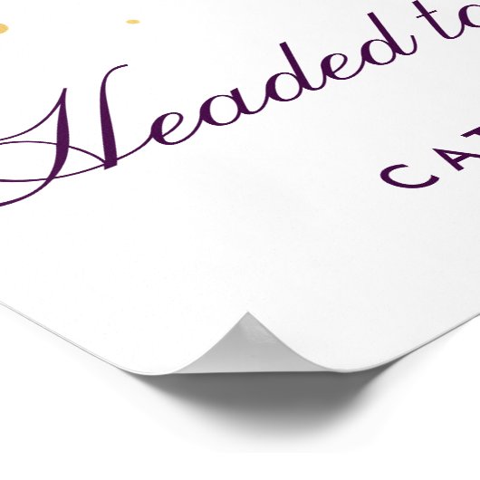 Faux Gold Foil Wedding Poster | Aangepaste aanbied (Hoek)