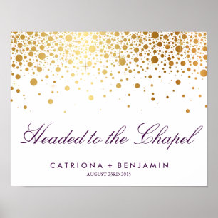 Faux Gold Foil Wedding Poster   Aangepaste aanbied