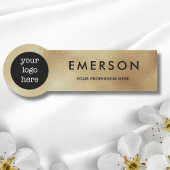 Faux Gold Foil Werknemersnaam Logo Badge