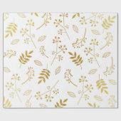 Faux Gold Foil White Cadeaupapier (Vlak)