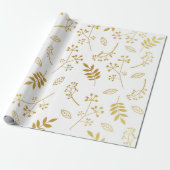 Faux Gold Foil White Cadeaupapier (Uitgerold)