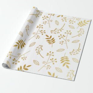 Faux Gold Foil White Cadeaupapier
