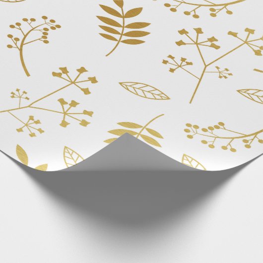 Faux Gold Foil White Cadeaupapier (Hoek)
