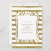 Faux Gold Foil & White Heart Lijst Invitations Kaart (Achterkant)
