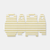 Faux Gold Foil White Stripes Pattern Bedankdoosjes (Uitgevouwen)