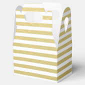 Faux Gold Foil White Stripes Pattern Bedankdoosjes (Geopend)