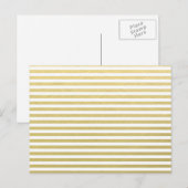 Faux Gold Foil White Stripes Pattern Briefkaart (Voorkant / Achterkant)