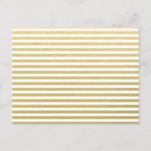 Faux Gold Foil White Stripes Pattern Briefkaart