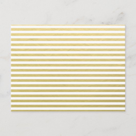 Faux Gold Foil White Stripes Pattern Briefkaart (Voorkant)
