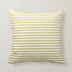 Faux Gold Foil White Stripes Pattern Kussen