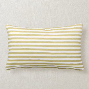 Faux Gold Foil White Stripes Pattern Kussen