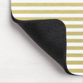 Faux Gold Foil White Stripes Pattern Muismat (Hoek)