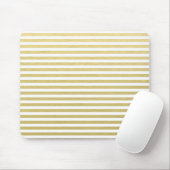 Faux Gold Foil White Stripes Pattern Muismat (Met muis)